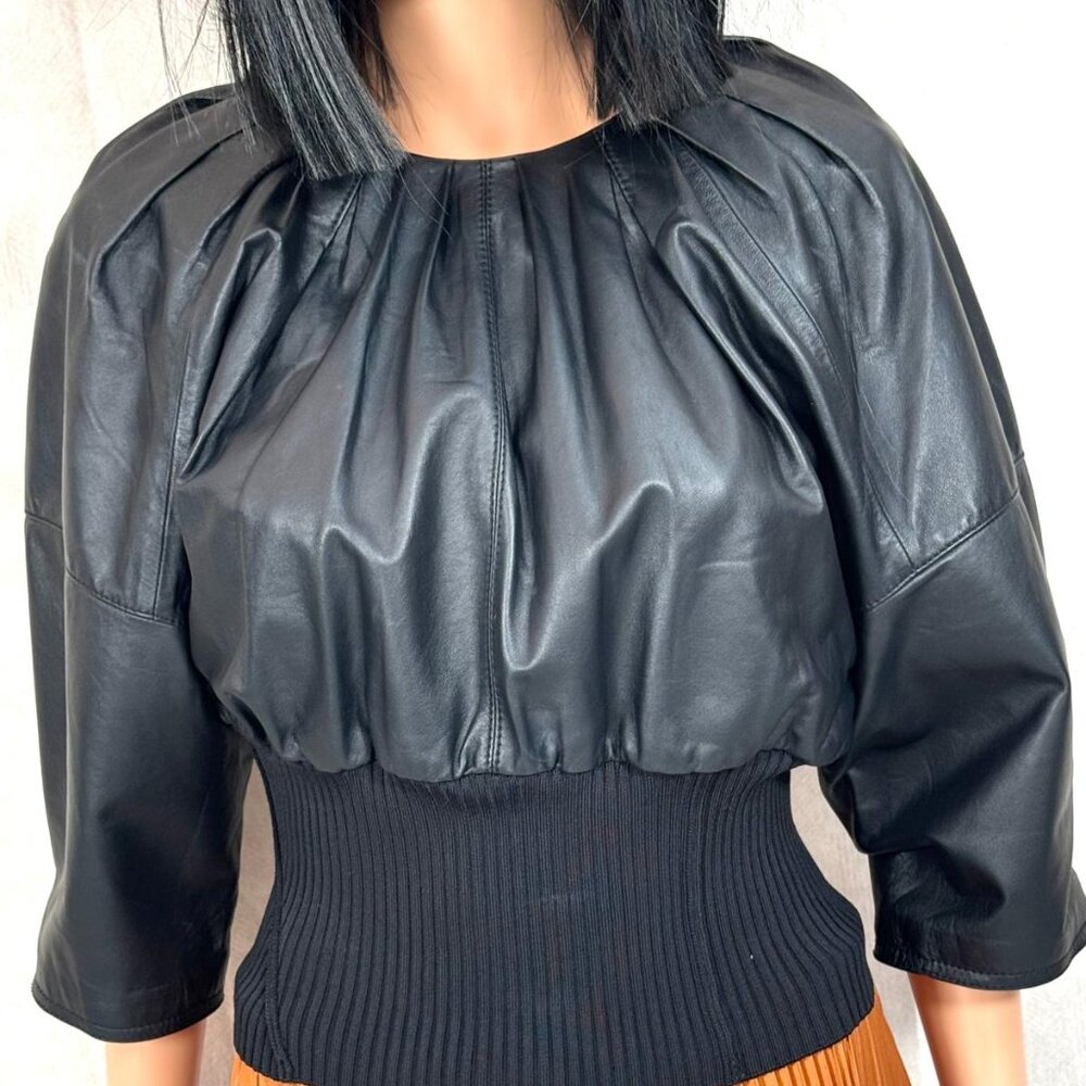 3.1 Phillip Lim Black Leather Top